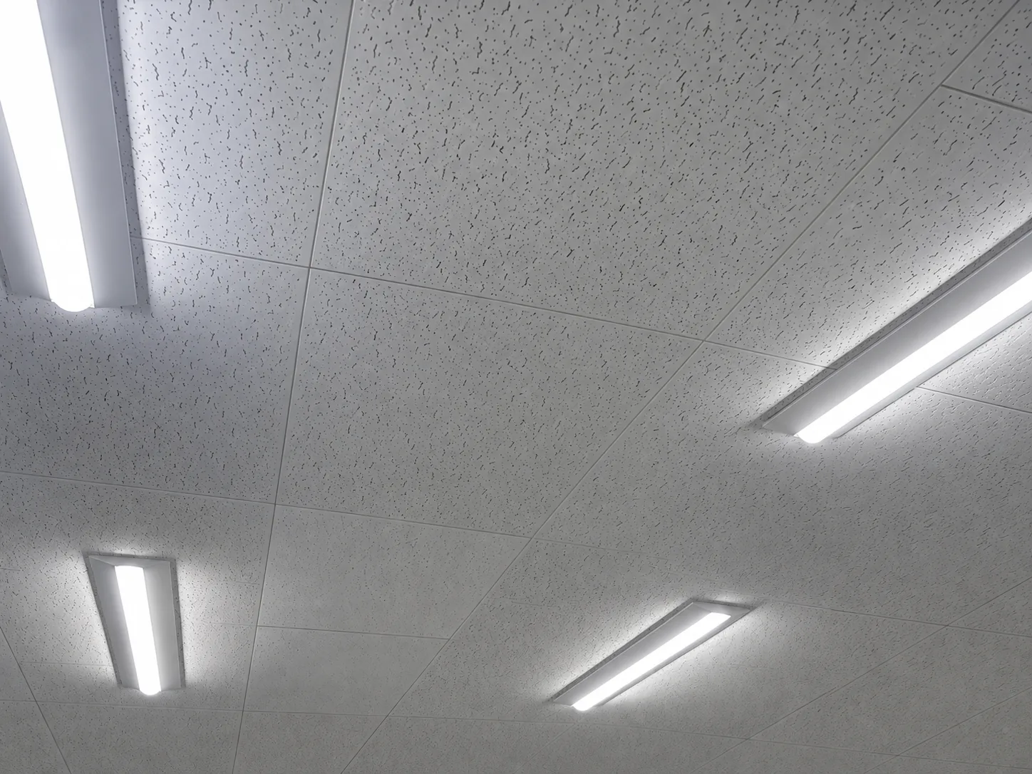 交換後のLED照明器具の接写