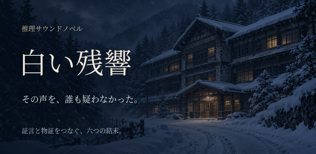 白い残響。その声を、誰も疑わなかった。雪に閉ざされた宿のキービジュアル